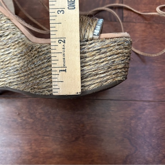 Schutz Natural Desert Aveline Lace Up Wedge Espadrilles Sandals Size 8.5 - Picture 15 of 16